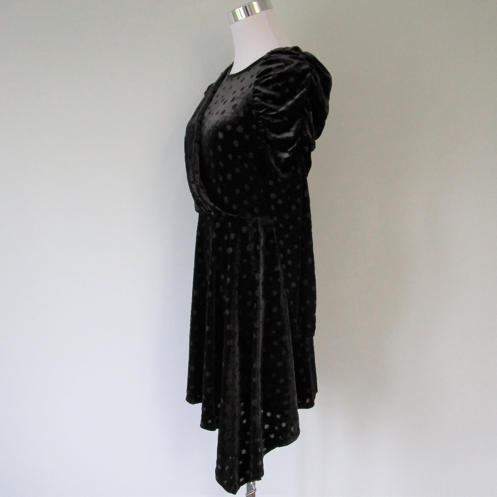 NWT Topshop Velvet Burnout Puff Sleeve Midi Dress - Picture 5 of 8